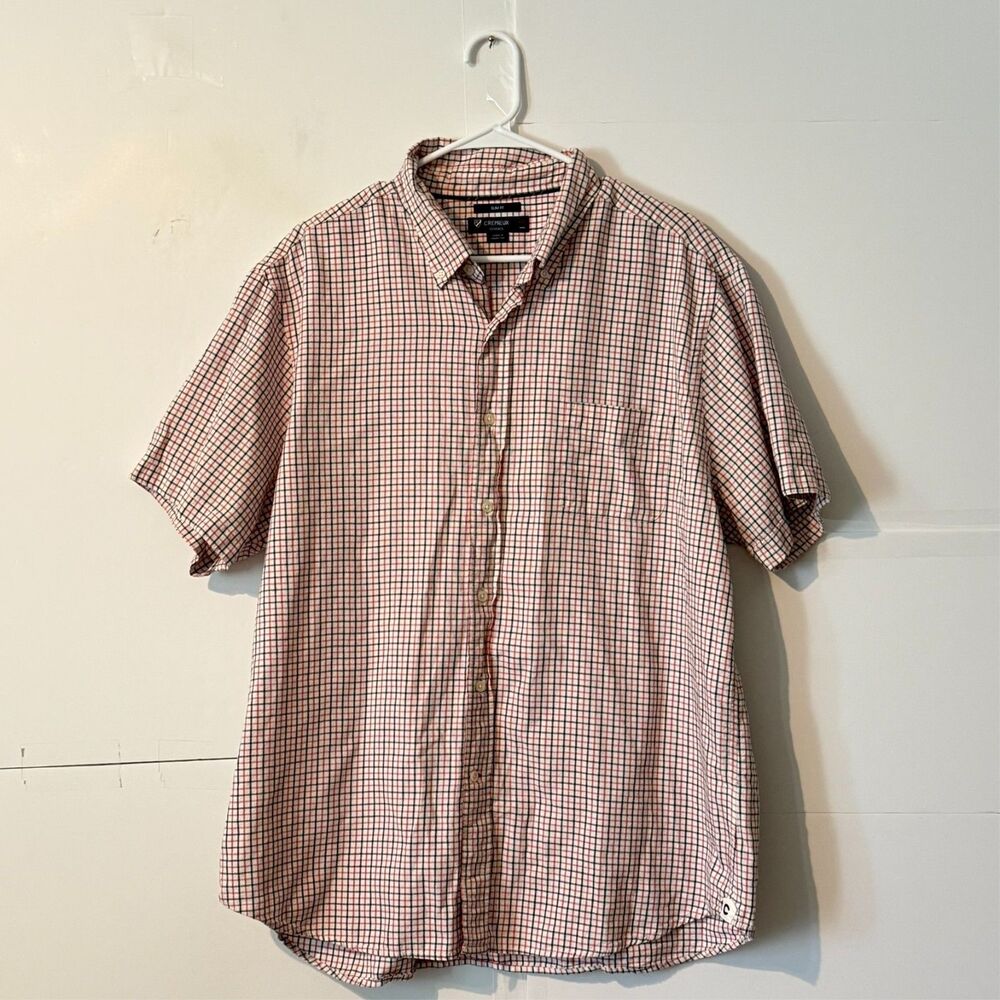 Cremieux Mens Shirt Size 2XL Multicolor Check Slim Fit Classic Short Sleeve
